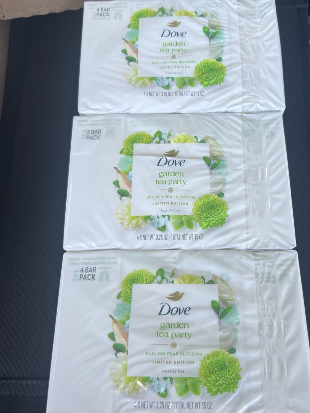12 Dove Garden Tea Party Beauty Bar Soap - English Pear Blossom - limited